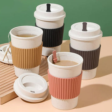 450ML Reusable Coffee Cup with Lid – Portable Travel Mug for Hot & Cold Drinks