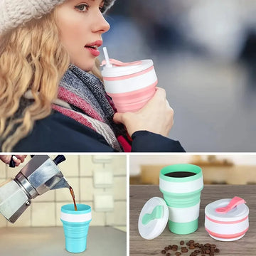 Reusable Collapsible Silicone Cup – Folding Travel Mug for Coffee, Camping, Hiking & Outdoor Use
