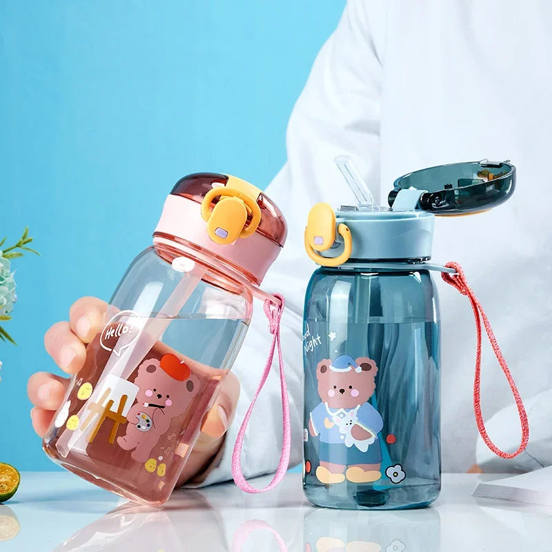 Kids Leakproof Sippy Cup with Straw – Cute Cartoon Water Bottle for Toddlers & Children | BPA-Free & Portable