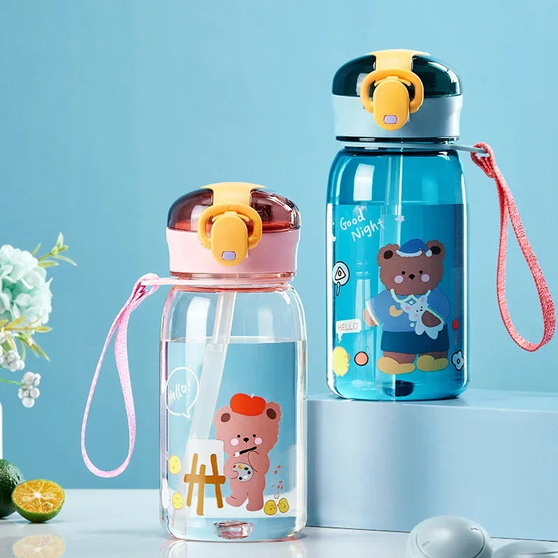 Kids Leakproof Sippy Cup with Straw – Cute Cartoon Water Bottle for Toddlers & Children | BPA-Free & Portable